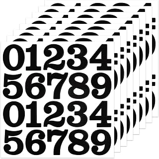 200 Large Number Stickers, 8 Sheets 2 Inch Self-Adhesive Vinyl 0-9 Sticker Decals for Mailbox, Doors, Trucks, Classroom Decor and Outdoors, Black