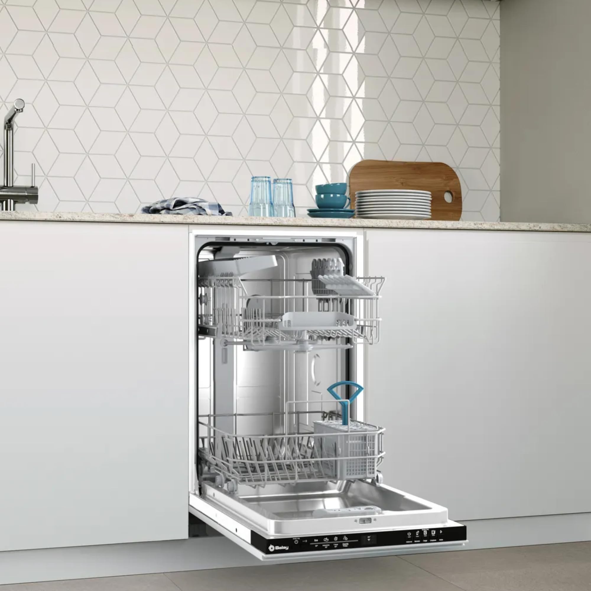 Balay Lave-vaisselle, Intégrable, 45 cm, Moteur ExtraSilencieux, Home Connect, Infolight, Installation en Haut, 3VT4031NA
