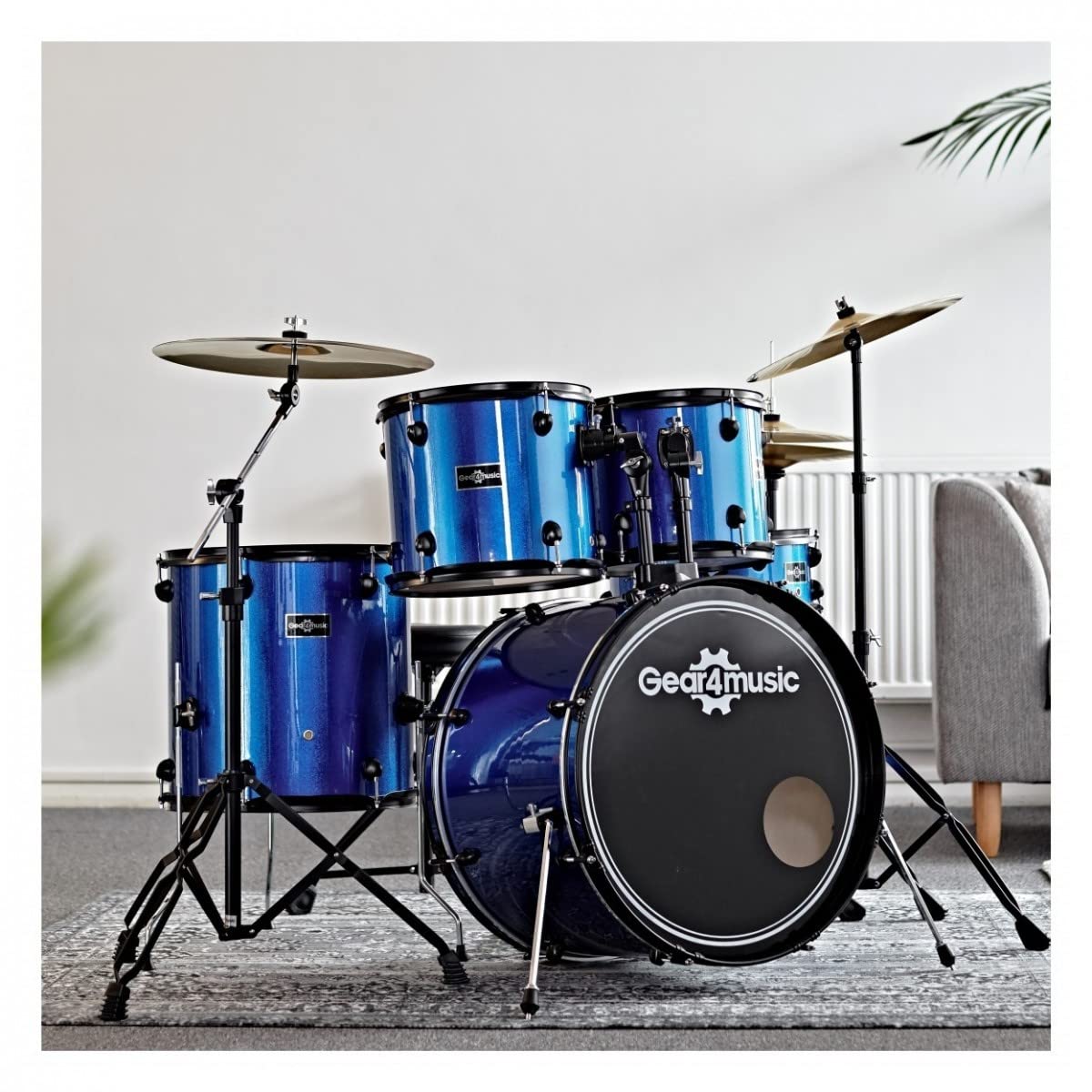 Gear4music Batteria acustica 5 pezzi Dimensione completa per principianti