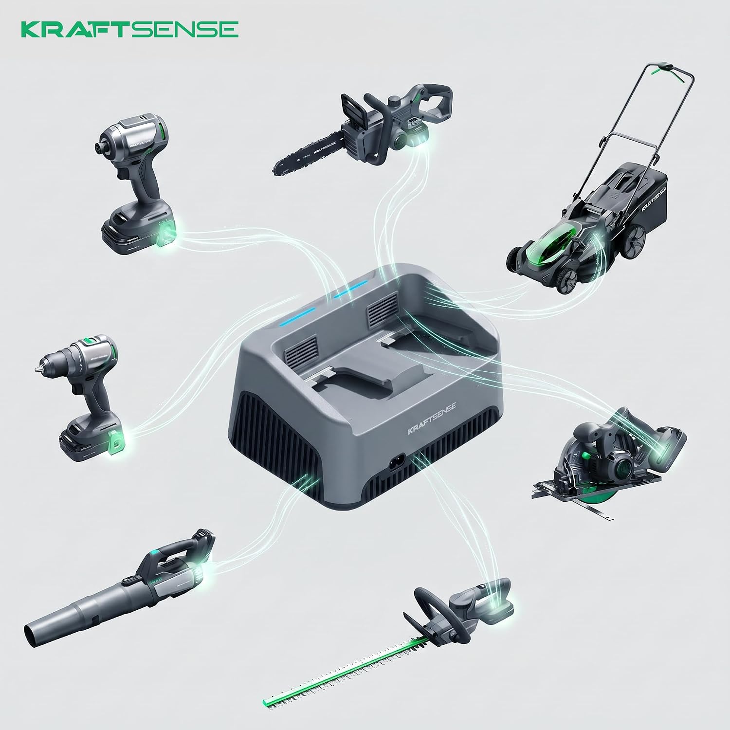 40V Dual Battery Charger for U40X Series Batteries, 2x4.5A Rapid Simultaneous Charging Station for Cordless Lawn Mower & Outdoor Power Tools