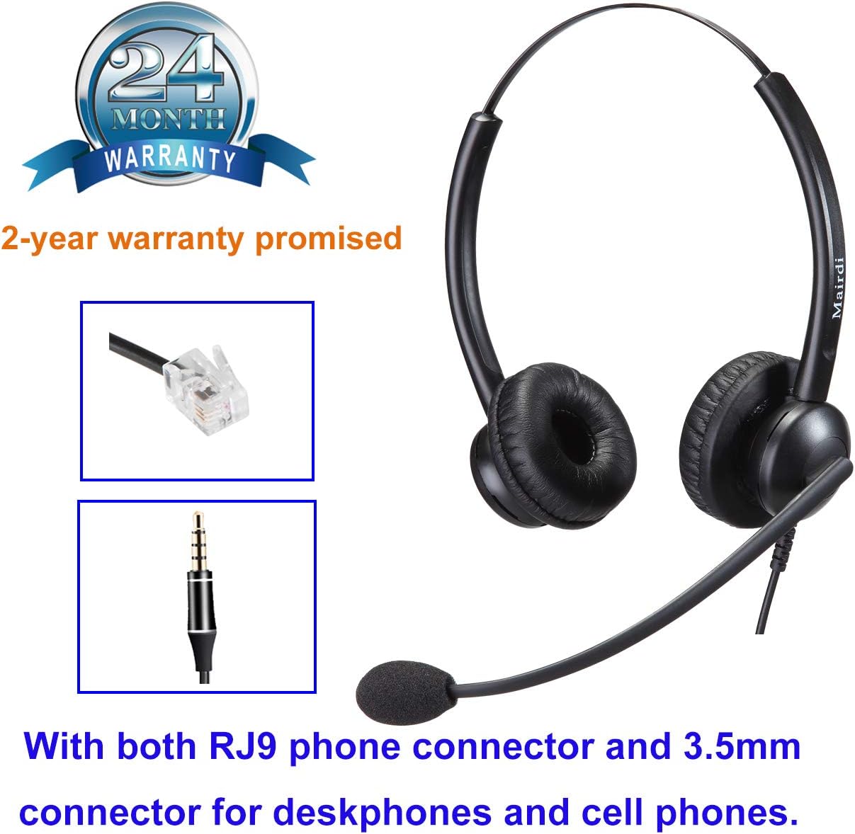 MAIRDI Call Center Headset with Microphone Noise Canceling - Image 3