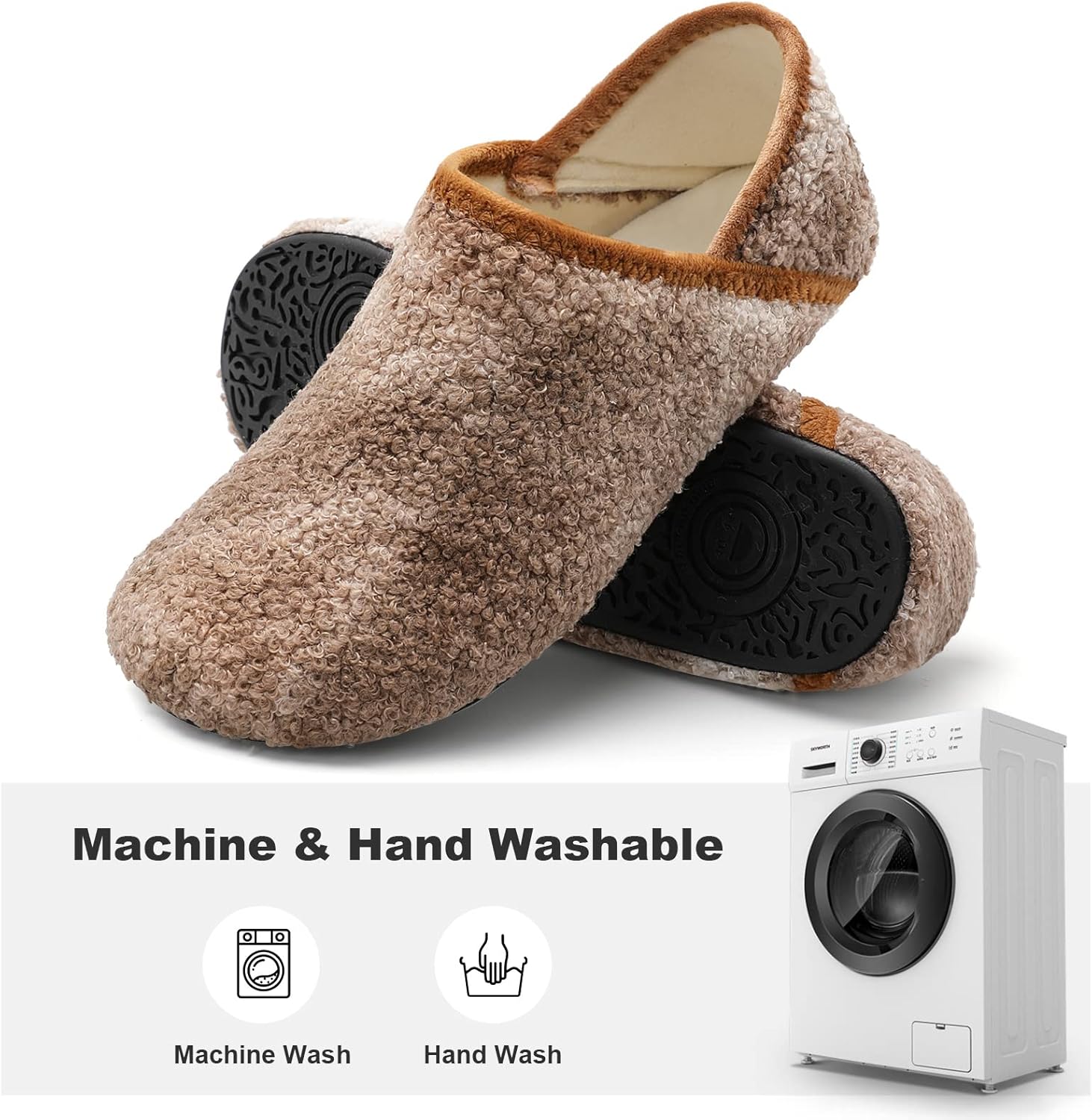 XIHALOOK House Slippers for Women Men Cozy Sock Shoes with Soft Rubber Sole Slip On for Indoor/Outdoor - Image 6