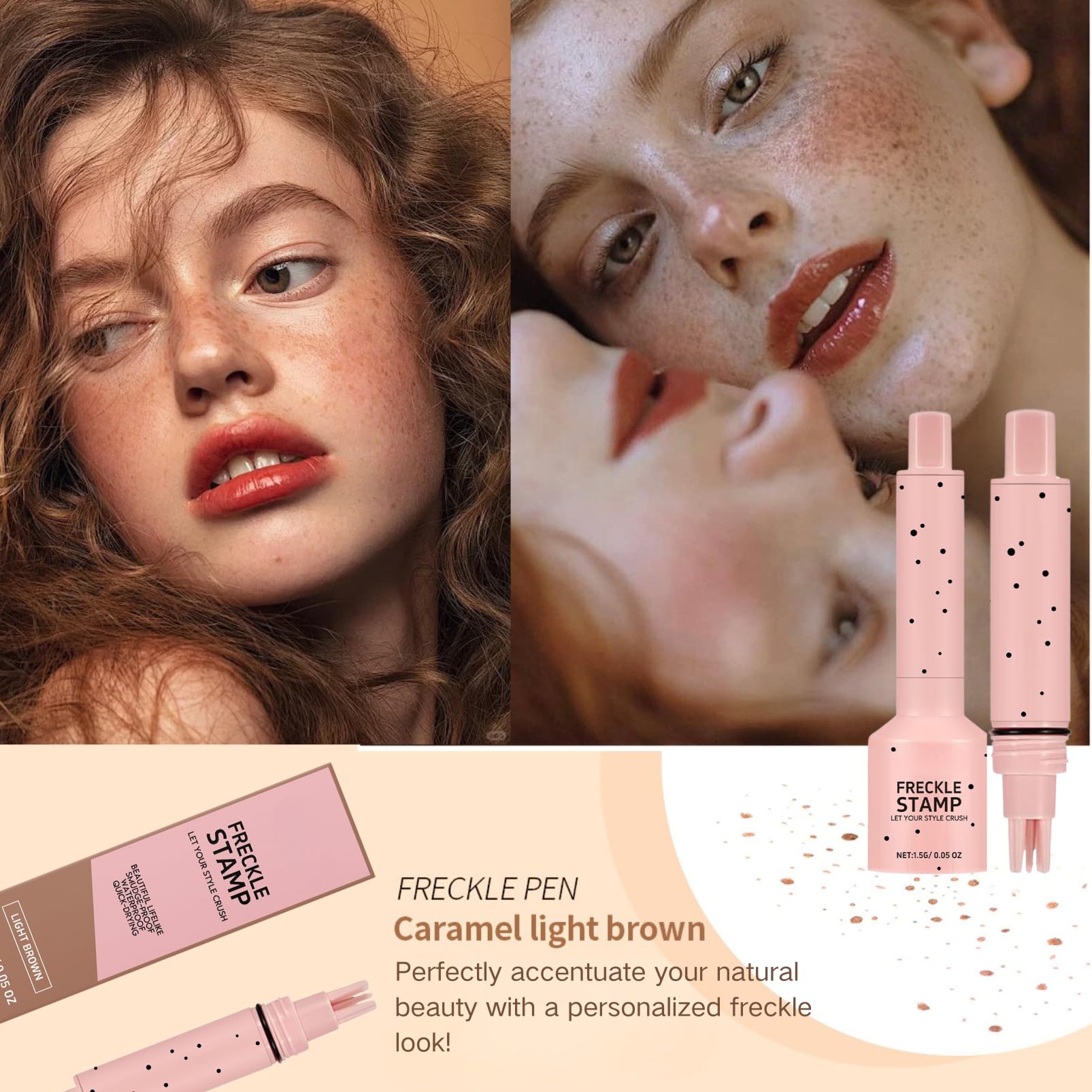 Freckle Stamp Pen,Natural Looking Lifelike Freckle Makeup Pen,Waterproof Long-lasting Facial Spots Fake Freckles Stamps for Sunkissed Makeup,Suitable for Cold and Warm SkinTonesLight Brown - Image 4