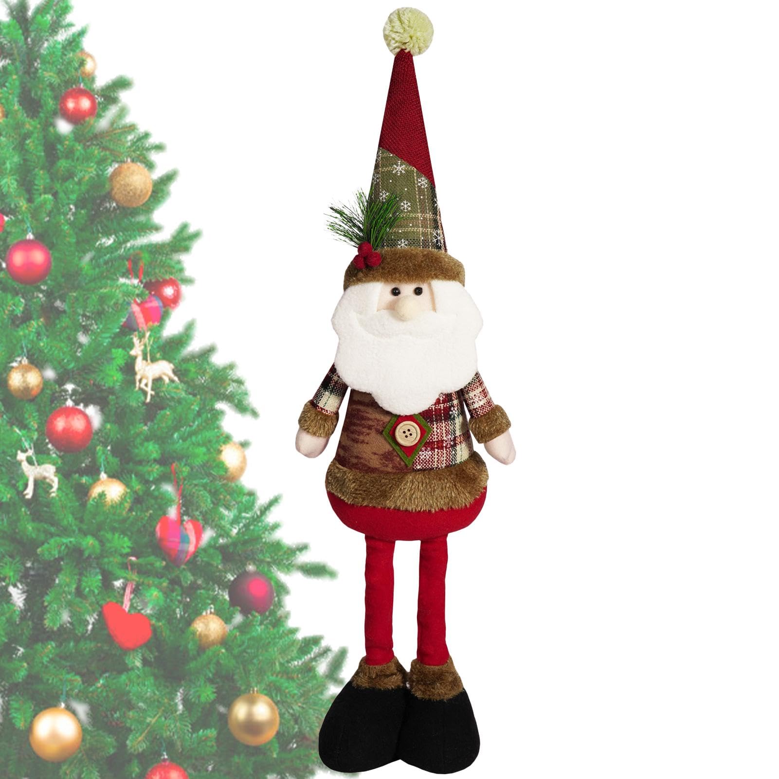 Décoration de Noël grand Père Noël debout avec jambes extensibles
