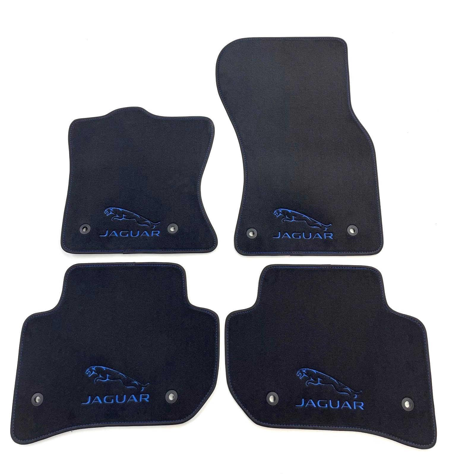 ASC tappeti tappetini auto compatibili con Jaguar F-Pace (X761) 04.2016-2024 tappeti auto in VELLUTO GRIGIO SCURO, 4 loghi