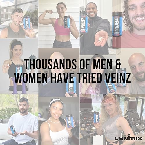 Miniatura 4 de VEINZ Pills - El mejor refuerzo de óxido nítrico para hombres y mujeres - L-Arginina, L-citrulina y ALA - Masa muscular superior y suplemento de