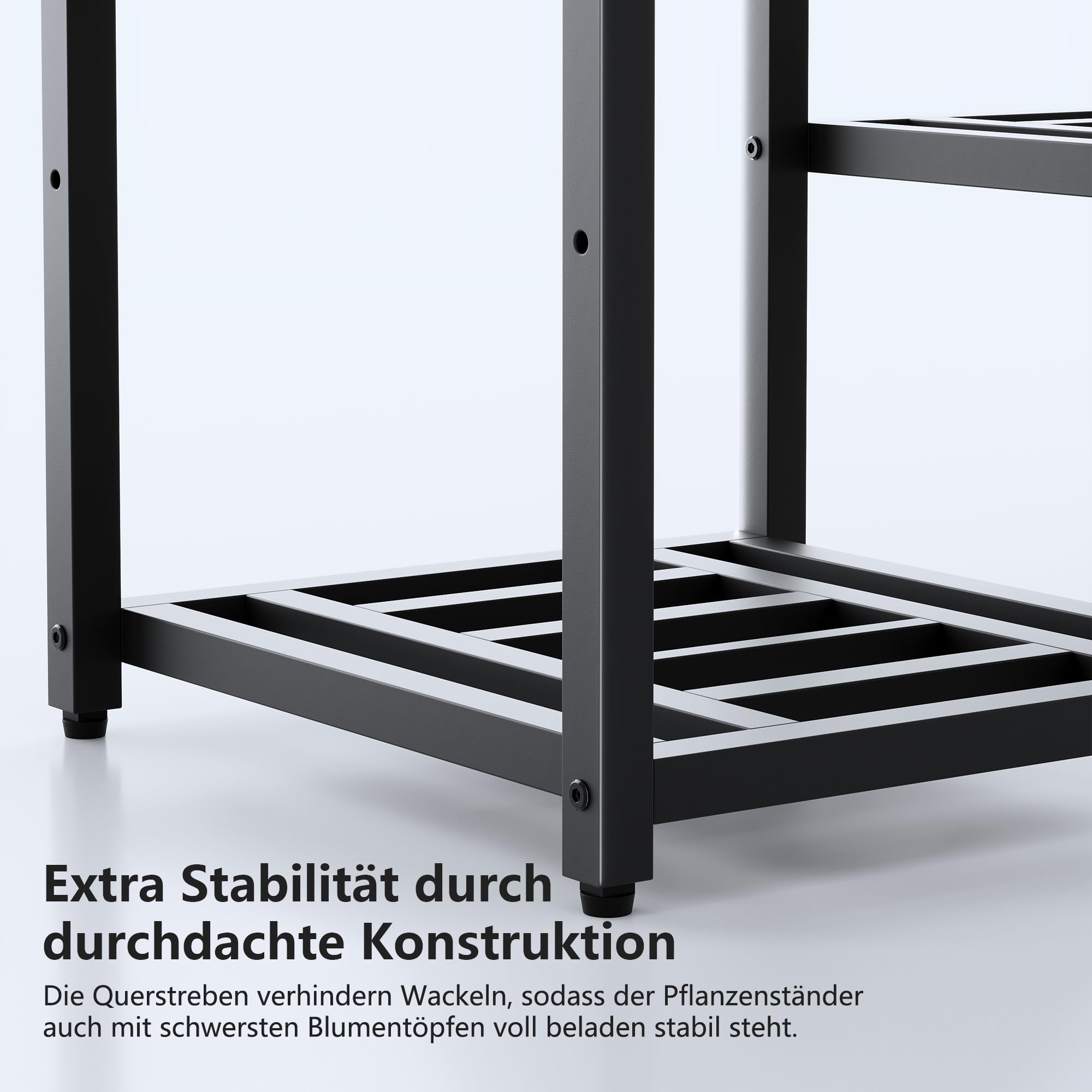 Pflanzenständer Indoor Outdoor,10 Etagen Metall Blumenständer,127 cm hoch rostfest Blumenhocker,schwarz Pflanzenregal für Wohnzimmer Terrasse Zuhause,Garten,Balkon, Büro,Wohnzimmer