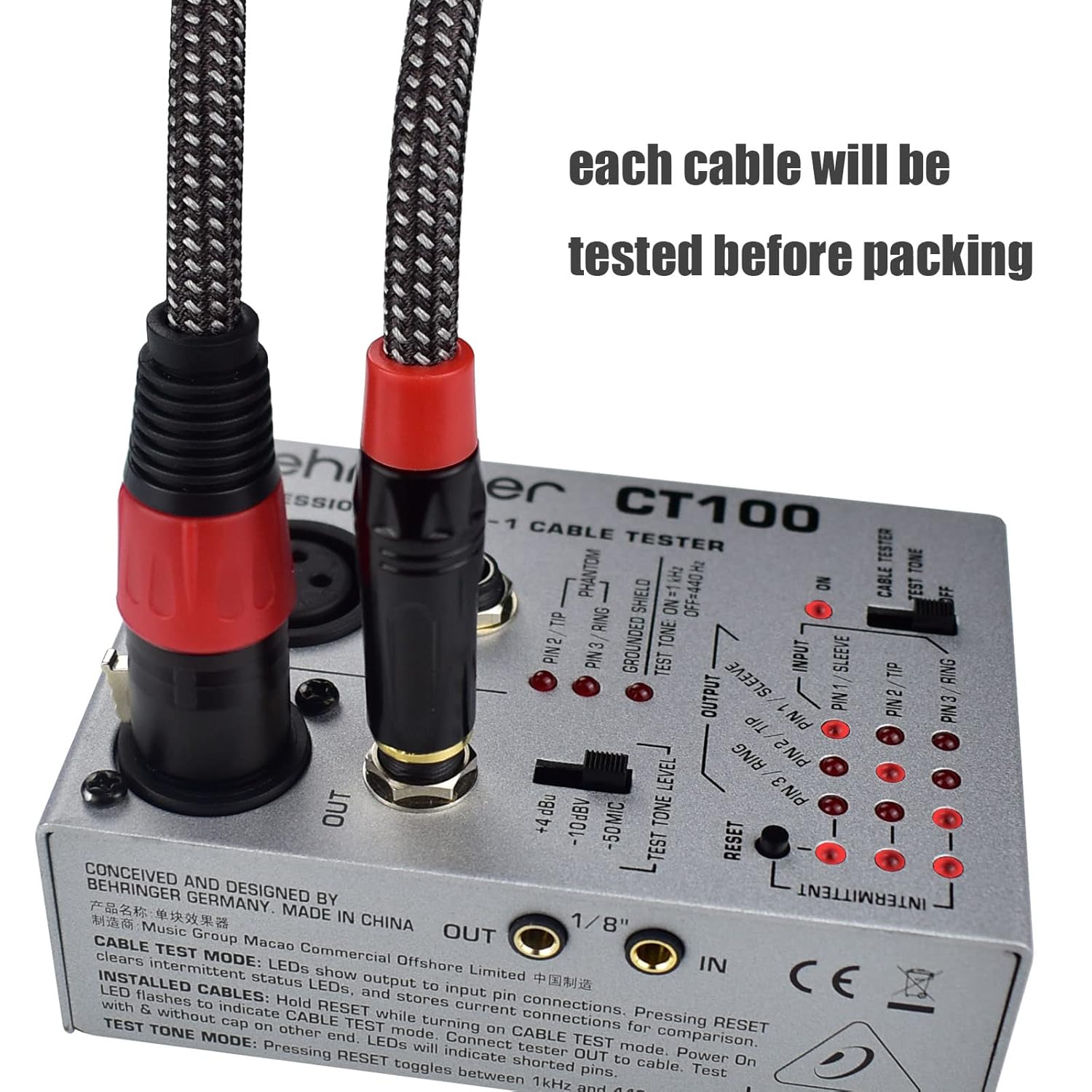 Balanced 1/4" TRS to XLR Female Microphone Cable, 15Feet 6.35mm Quarter Inch to 3pin XLR Female Stereo Interconnect Cable, Heavy Duty Nylon Braided, Gold Plated, for Mixer, Speaker -2Pack