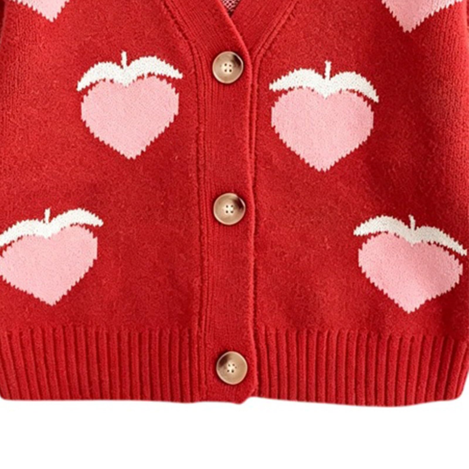 Cárdigans para niñas para primavera y otoño, patrón melocotón chaqueta de