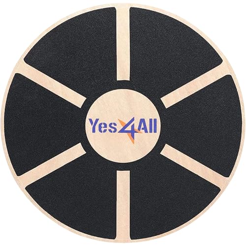 Yes4All Versatile Wooden Wobble Balance Board, Balance Trainer for Mobility Training, Standing Desk, Core Training, Exercise Balance Stability Trainer