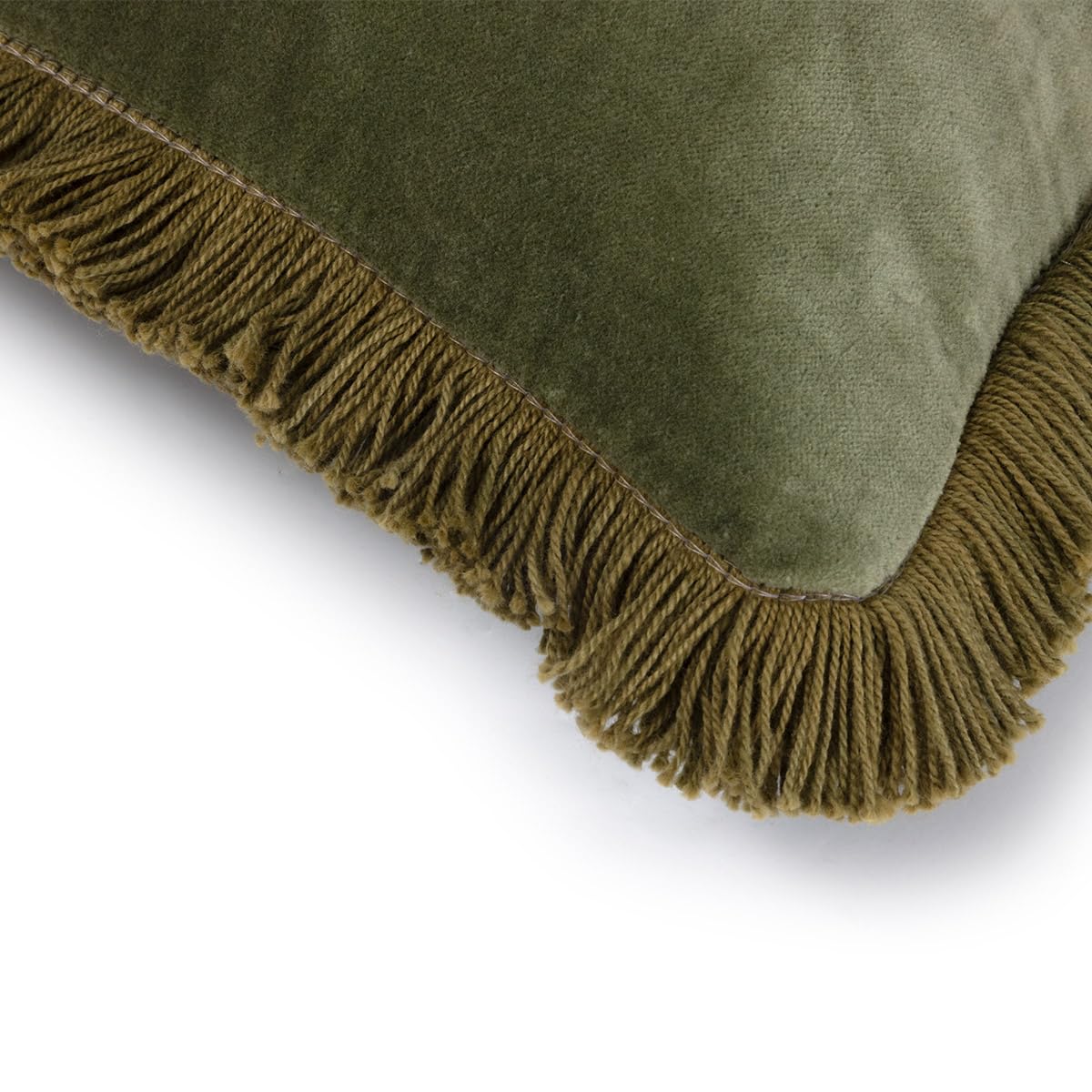 Desforges - Housse de Coussin 33 x 57 cm en Velours Vert uni, Romulus
