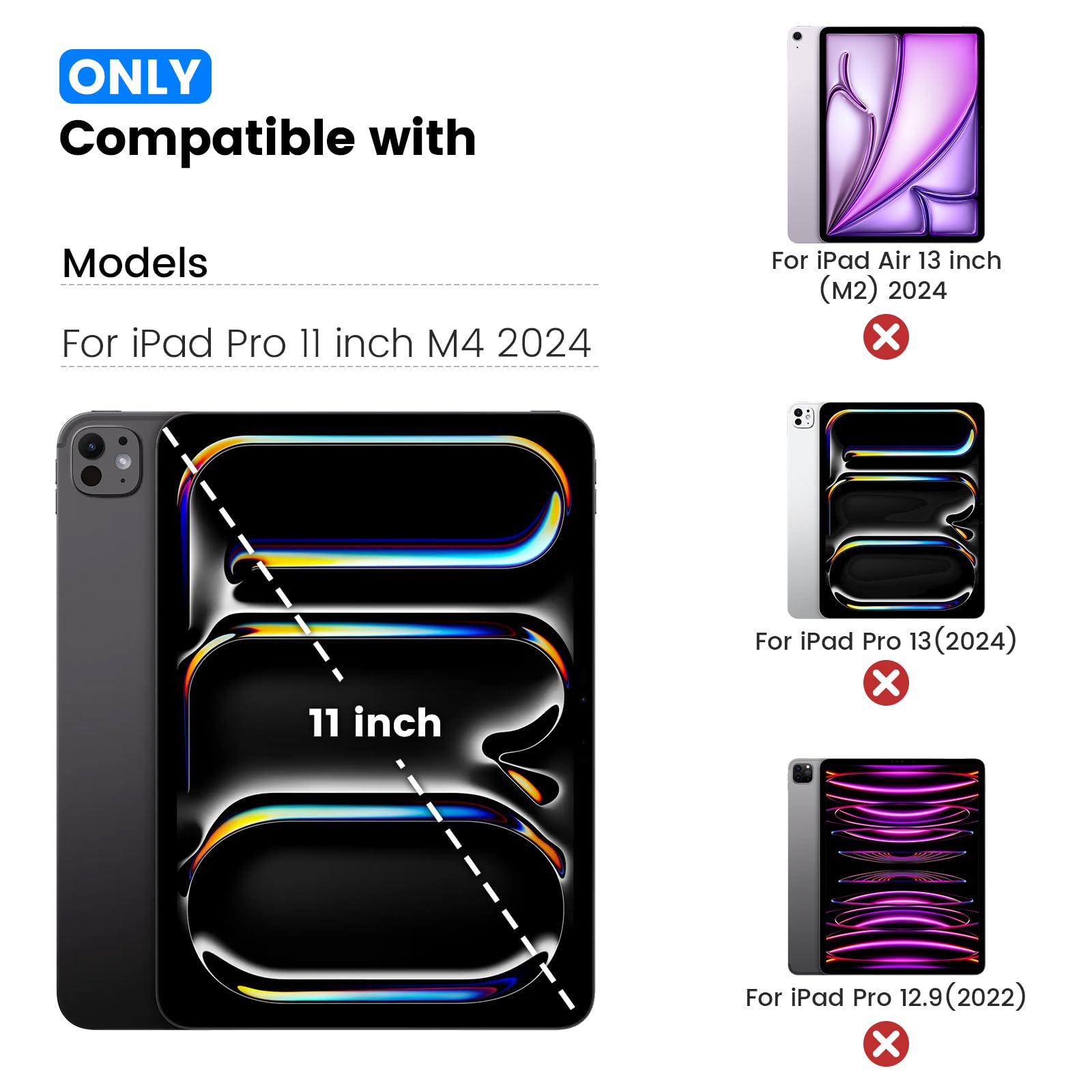 Nillkin for iPad Pro 11 inch (M4, 2024) Magnetic Case, Detachable Backlit Keyboard Stand With Wall Mount and Trackpad (Deep Black)