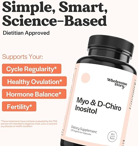 Miniatura 4 de Cápsulas de mio-inositol y D-quiro inositol con MTHF, folato, vitamina D3 paquete mejorado  Apoyo hormonal completo y fertilidad  Apoyo para la