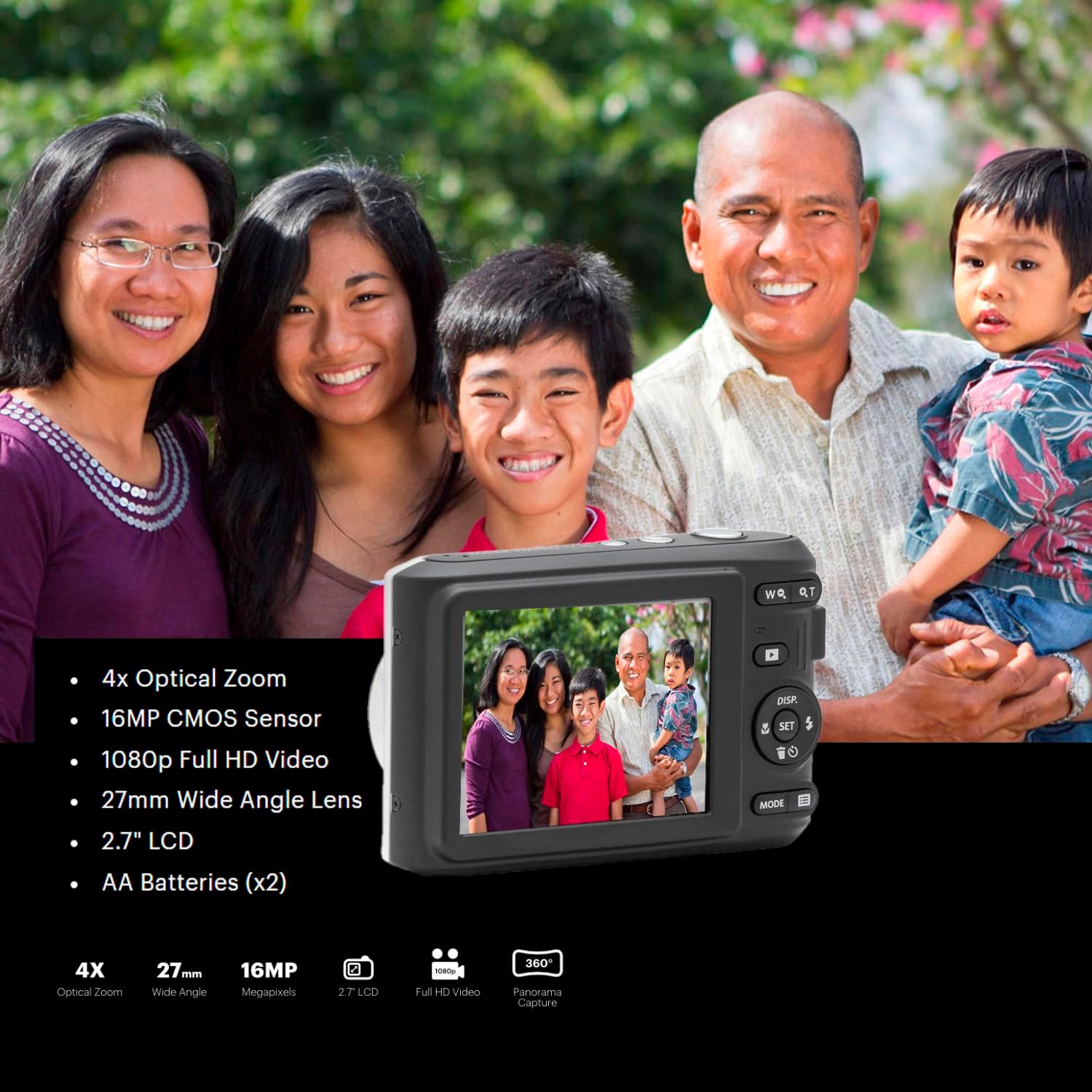 Kodak PIXPRO FZ45 Friendly Zoom Digital Camera (White) Bundle with 32GB Memory Card, Travel Organizer and Storage Case, Alkaline Batteries, and SD Reader (5 Items)