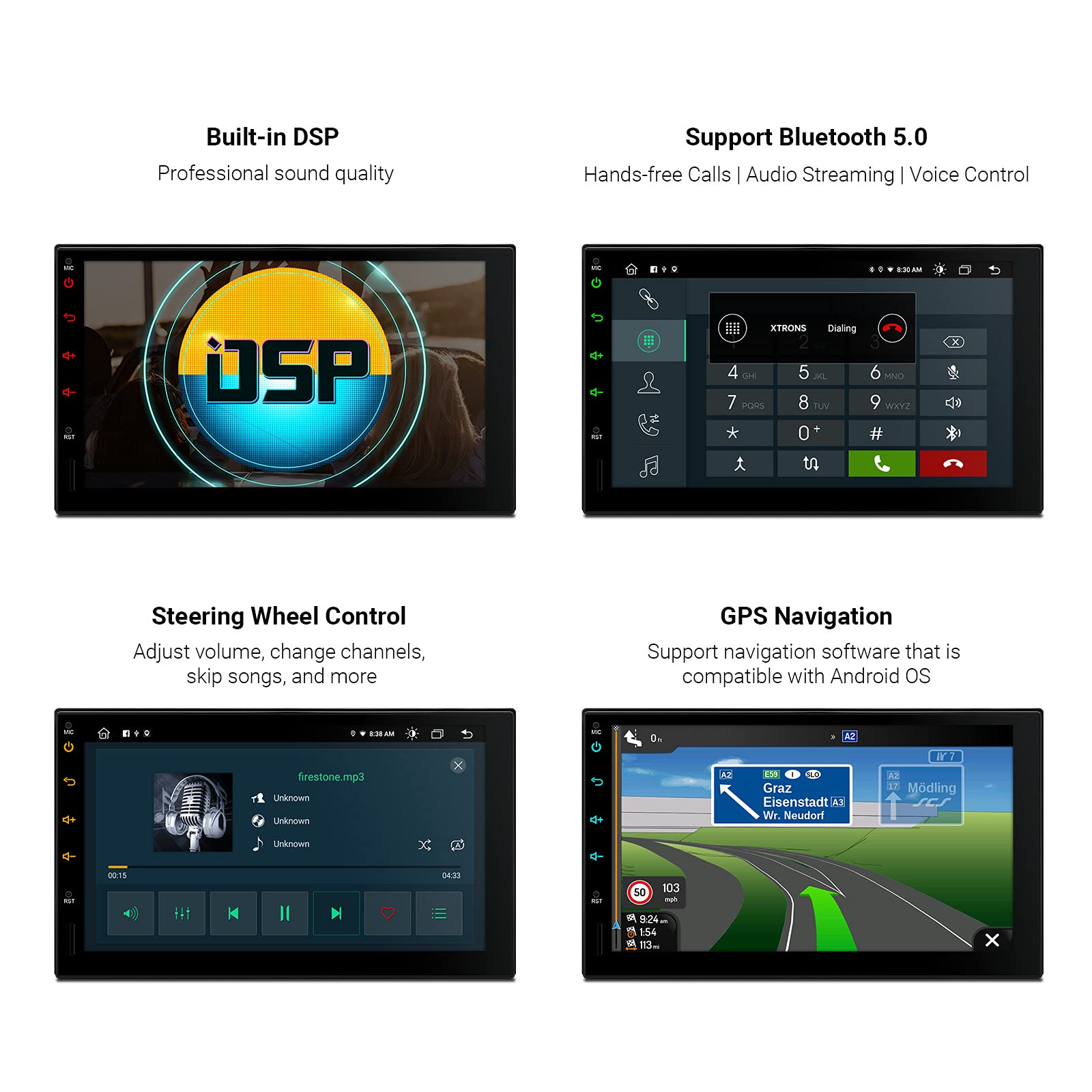 Buy XTRONS Double Din Car Stereo Android 10 Car Radio Player 7" GPS