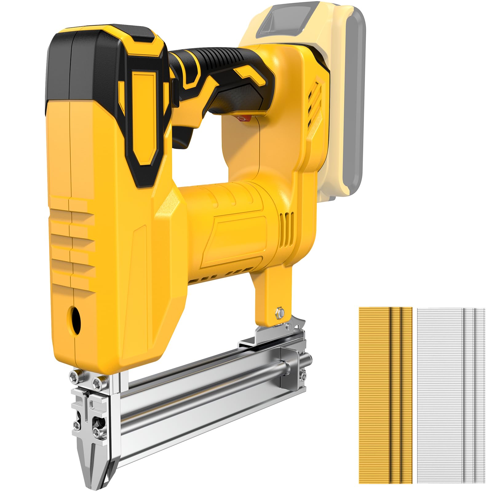 Photo 1 of 2 in 1 Cordless Brad Nailer & Staple Gun for Dewalt 20V Battery (Not Included), 18 Gauge Nail Gun/Staple Gun Battery Powered with 2000 Nails for Wood Carpentry, Drives 1-1/4" Nails & 7/8" Staples
