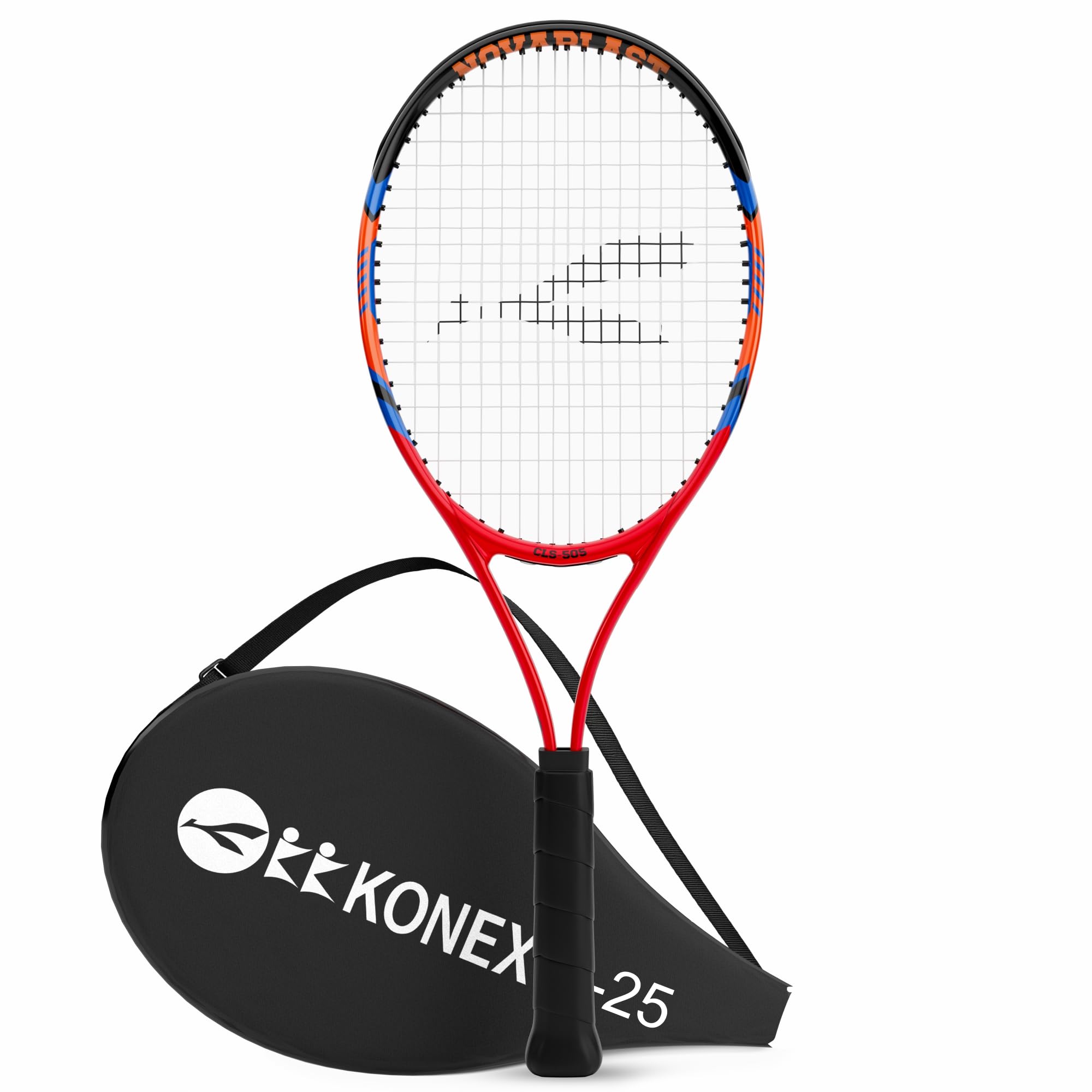 Konex Tennis Racket 25 Inches | Lightweight Aluminium Frame | PU Soft Perforated Grip for Superior Comfort | Durable Shaft for Better Control | Includes Racket Cover - Pack of 1-image-12