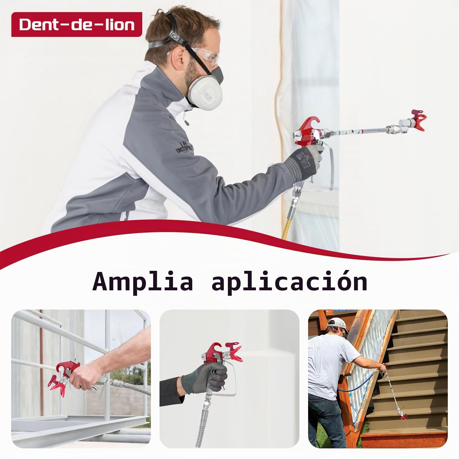 Conjunto de Accesorios de Pistola de pulverizador de Pintura sin Aire de 21 Piezas con Puntas de pulverización Reversibles de 13 Piezas, Varita de extensión de pulverizador de Pintura de 30 cm