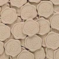 Vista 24 de UNIQOOO Calcomanías de sello de cera, calcomanías de sello de invitación de boda de rama de olivo, 100 calcomanías autoadhesivas Prosecco Metallic