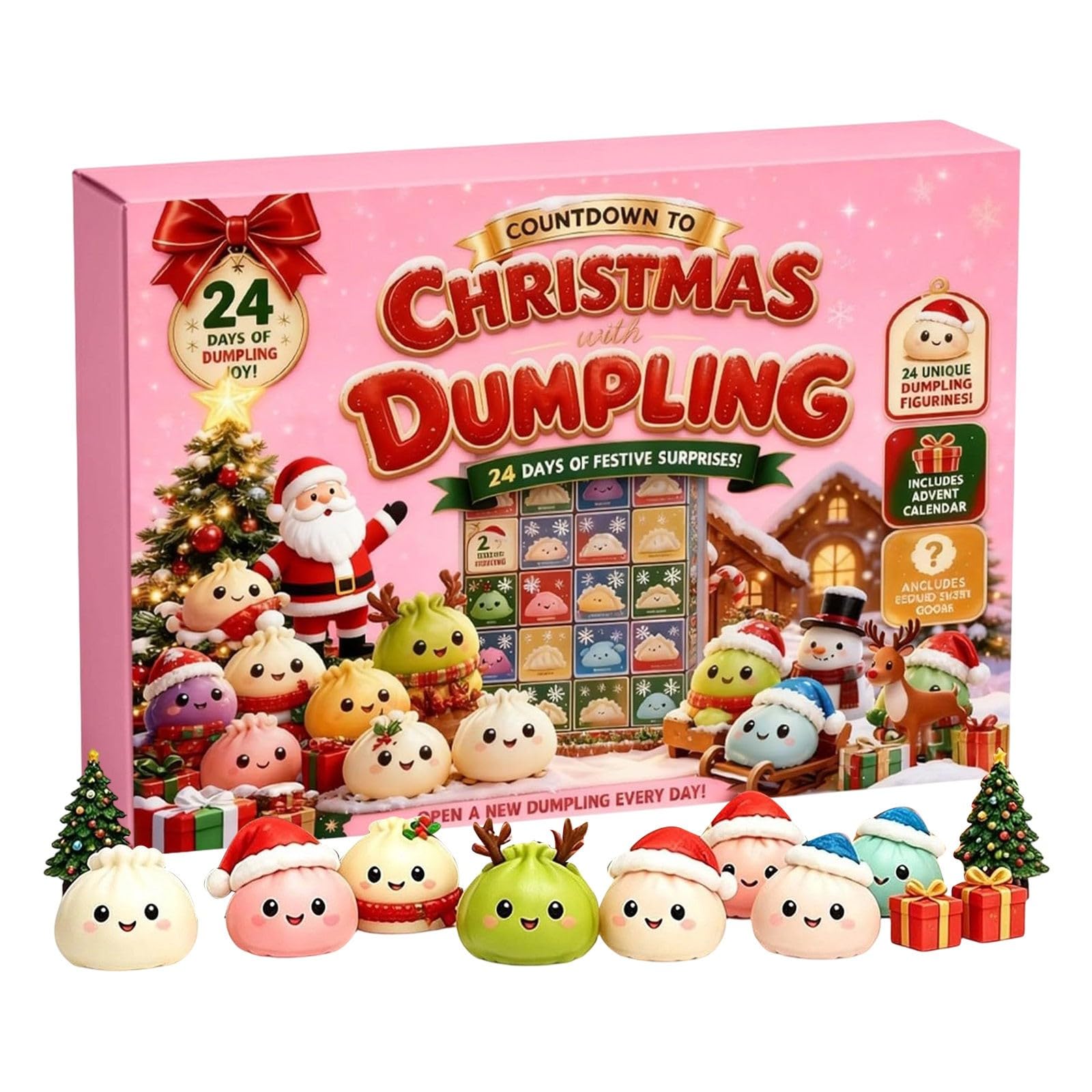 Christmas Advent Calendar, 24 Day Mystery Countdown Squeeze Balls Toys