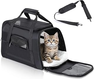 Romon Cat Transport Box, Cat Transport Bag, Pet Carrier with Inner Lead, Cat Carrie…