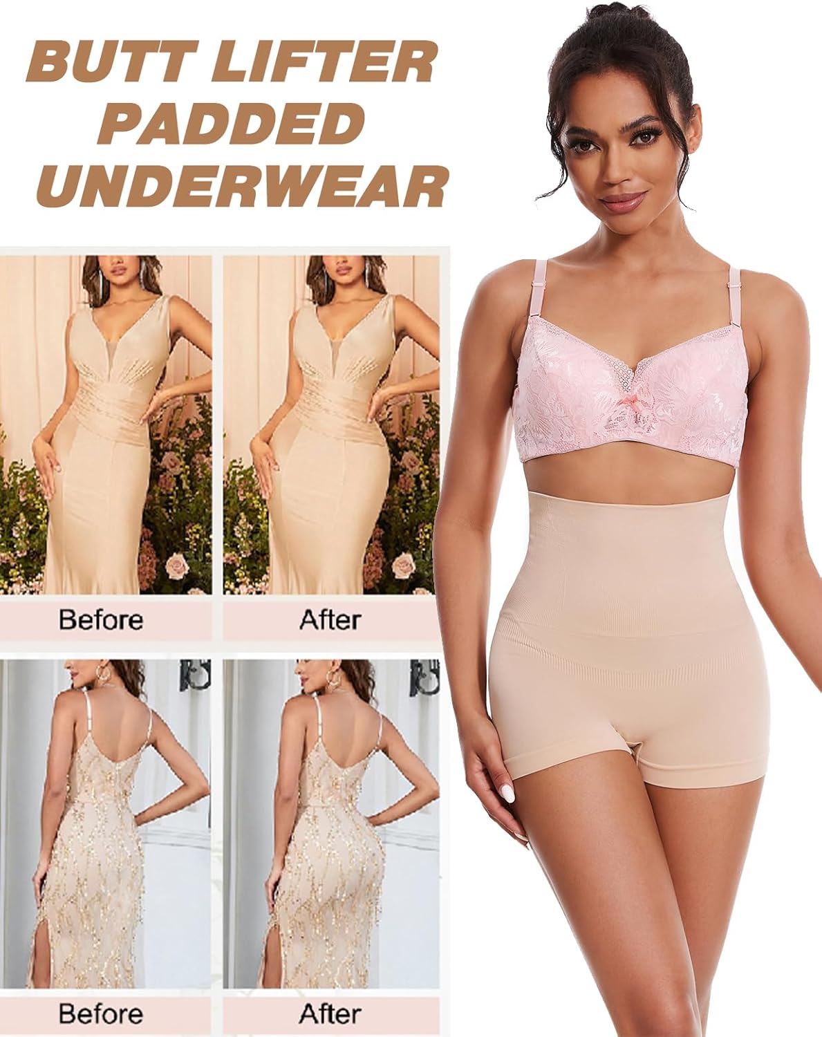 Tummy Control High Waist Butt Lifter Panties Padded Underwear for Women Hip Enahncer Body Shaper Boyshort - Image 4