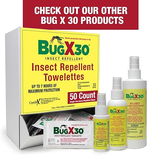Miniatura 7 de Bug X 30 Spray repelente de mosquitos, garrapatas e insectos con 30% DEET (botella de 8 onzas), más de 7 horas de protección contra 12 tipos de