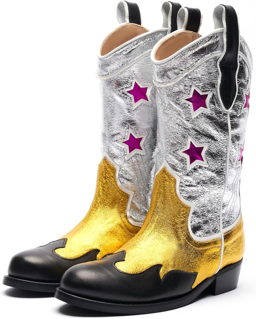Kids Cowboy Boots Unisex Mid-calf Metallic Western Togo Ubuy