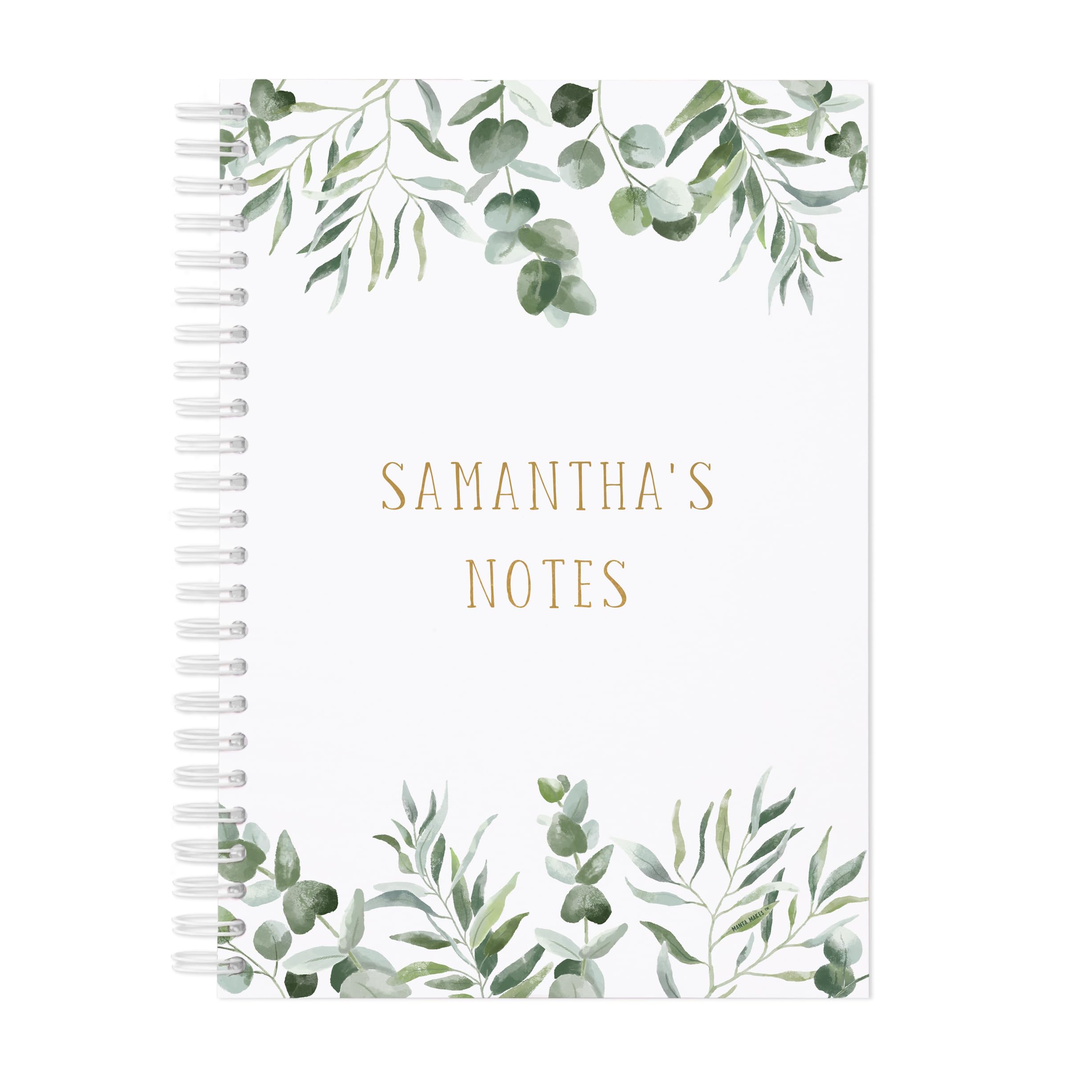 Personalised wedding planner | wedding notebook wedding journal | eucalyptus and gold bridal notepad wedding notebooks | wedding notebook planner bride journal (Plain notebook)