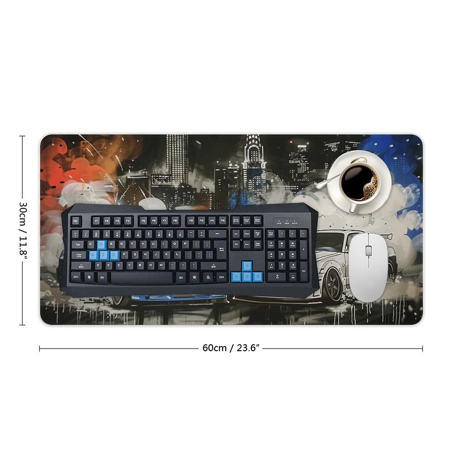 Graffiti JDM Car Mouse Pad - 23.6x11.8 Inch Large Gaming Desk Mat