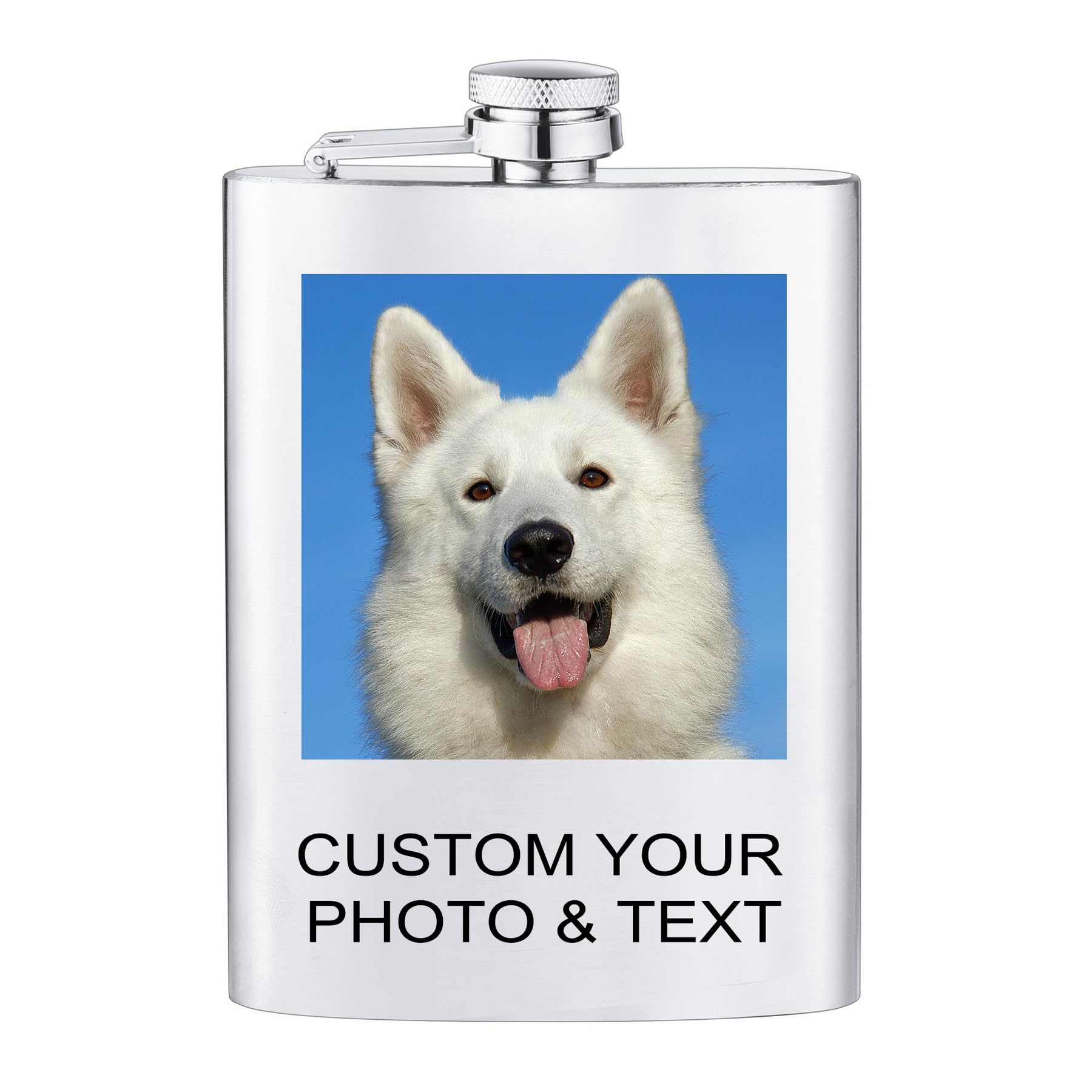 MeMeDIY Customized Hip Flask Groomsmen Gifts for Wedding Engraved Name Text Optional Gift Box 6 to 8 OZ Stainless Steel Personalized Hip Flask for Best Man Groom Father Silver - D-1 Set