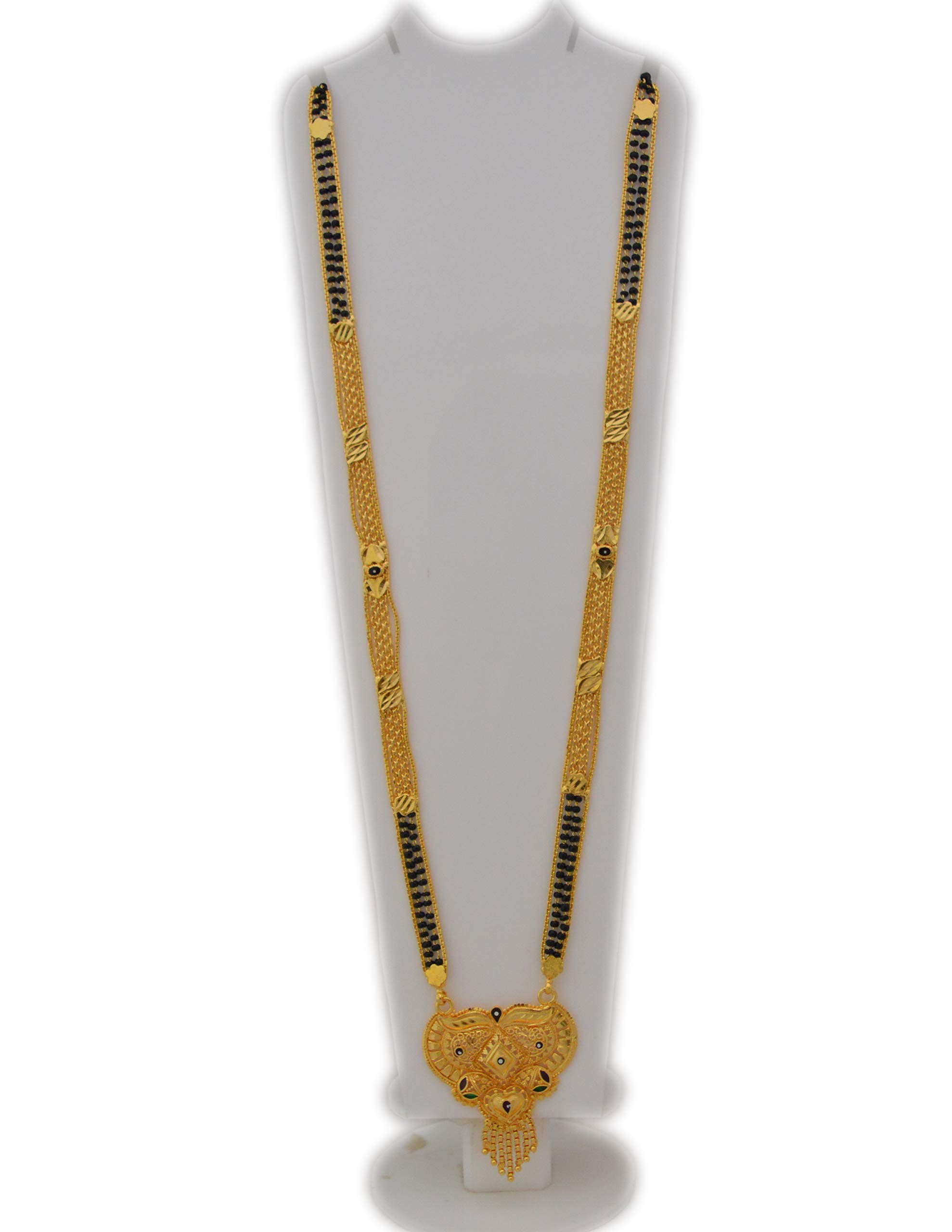 Golden Alloy Mangalsutra with Australian Diamond Studded for Women