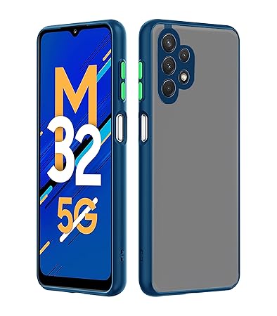 Pikkme Samsung Galaxy M32 5G / A32 5G Back Cover | Hybrid Smoked Back | Full Camera Protection | Raised Edges | Super Soft-Touch | Bumper Case for Samsung Galaxy M32 5G / A32 5G (Blue)