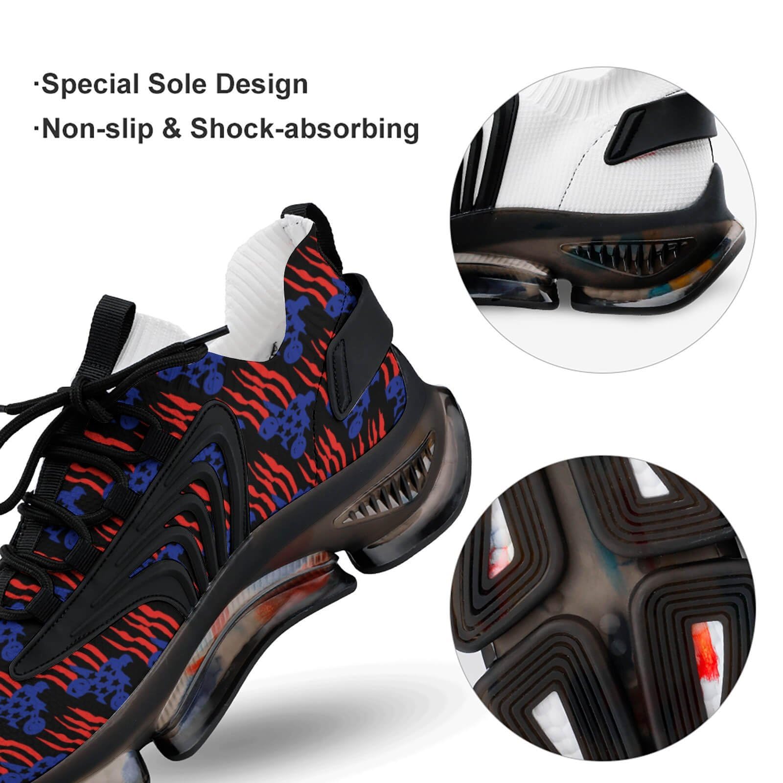 Tenis deportivos de motocross para hombre, con la bandera de Estados Unidos, para correr | Moda Deportiva Atlética Fitness Transpirable Ligero Cómodo Exterior
