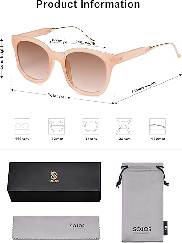 Miniatura 5 de SOJOS Gafas de sol polarizadas cuadradas clásicas para mujer y hombre, retro, de moda, UV400, Sunnies SJ2050
