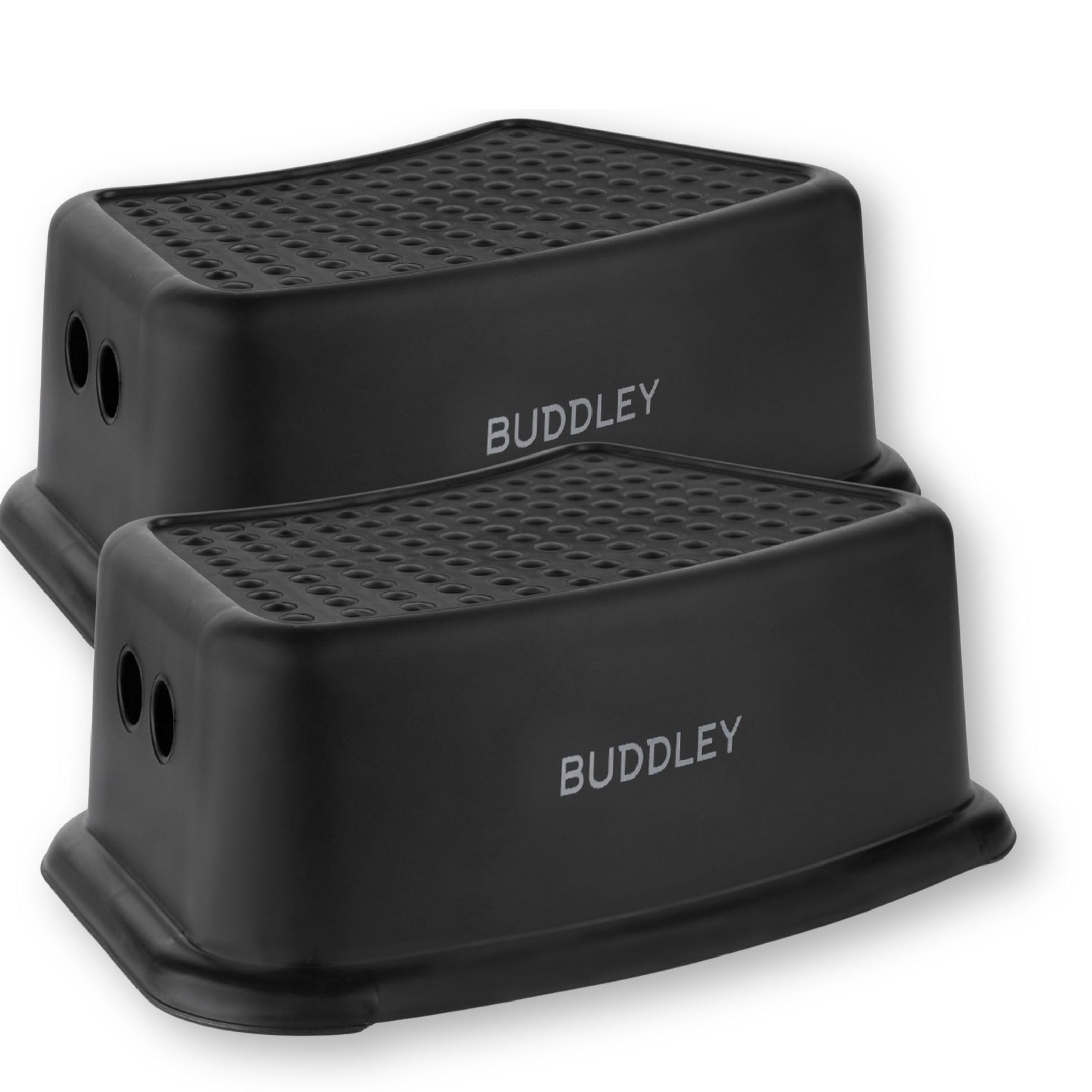 Marchepieds de cuisine enfant BUDDLEY lot de 2 tabourets noirs pour autonomie