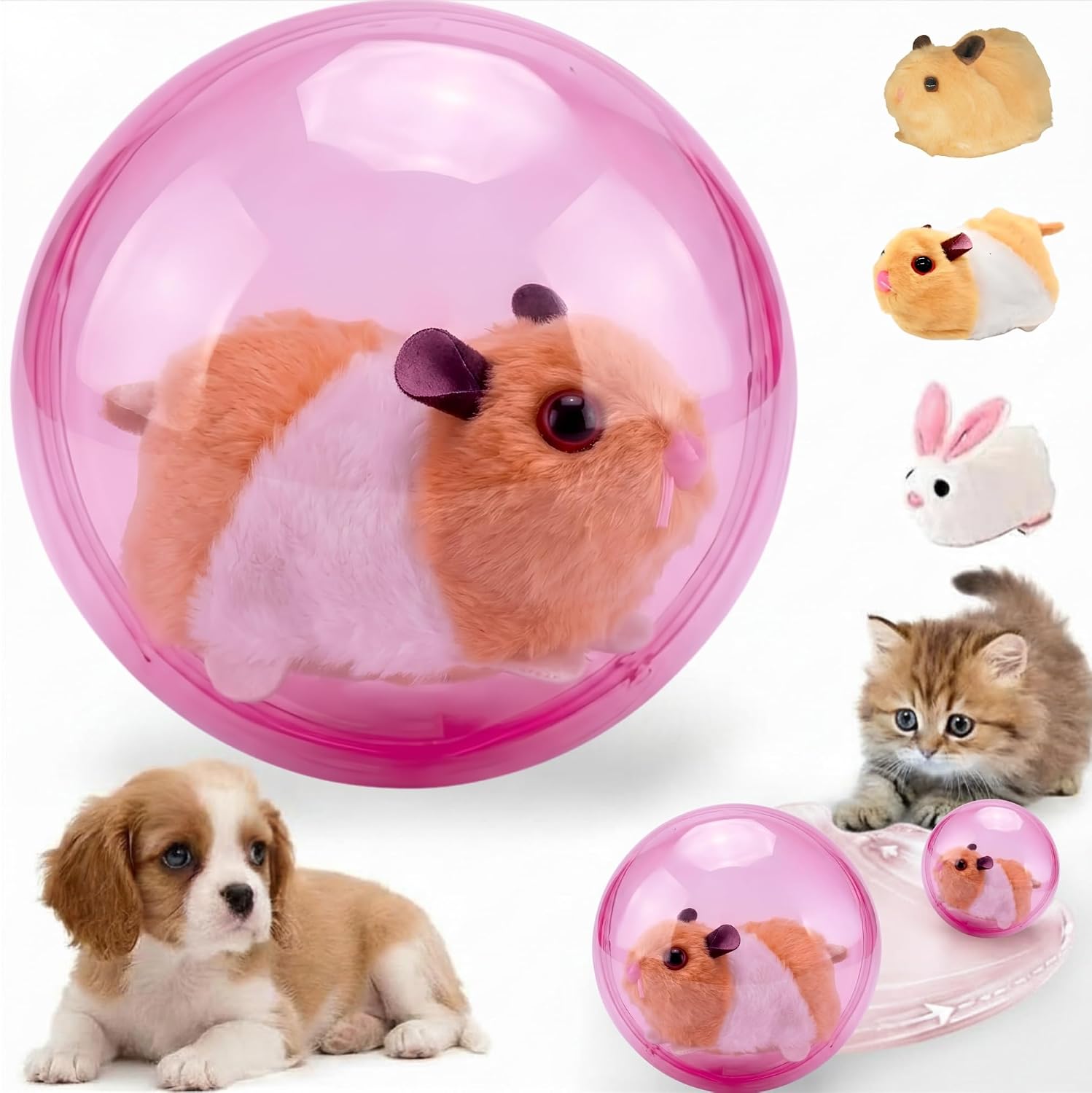 Self Rolling Cat Toy Automatic Moving Ball Interactive [Pink | Rabbit] image 5