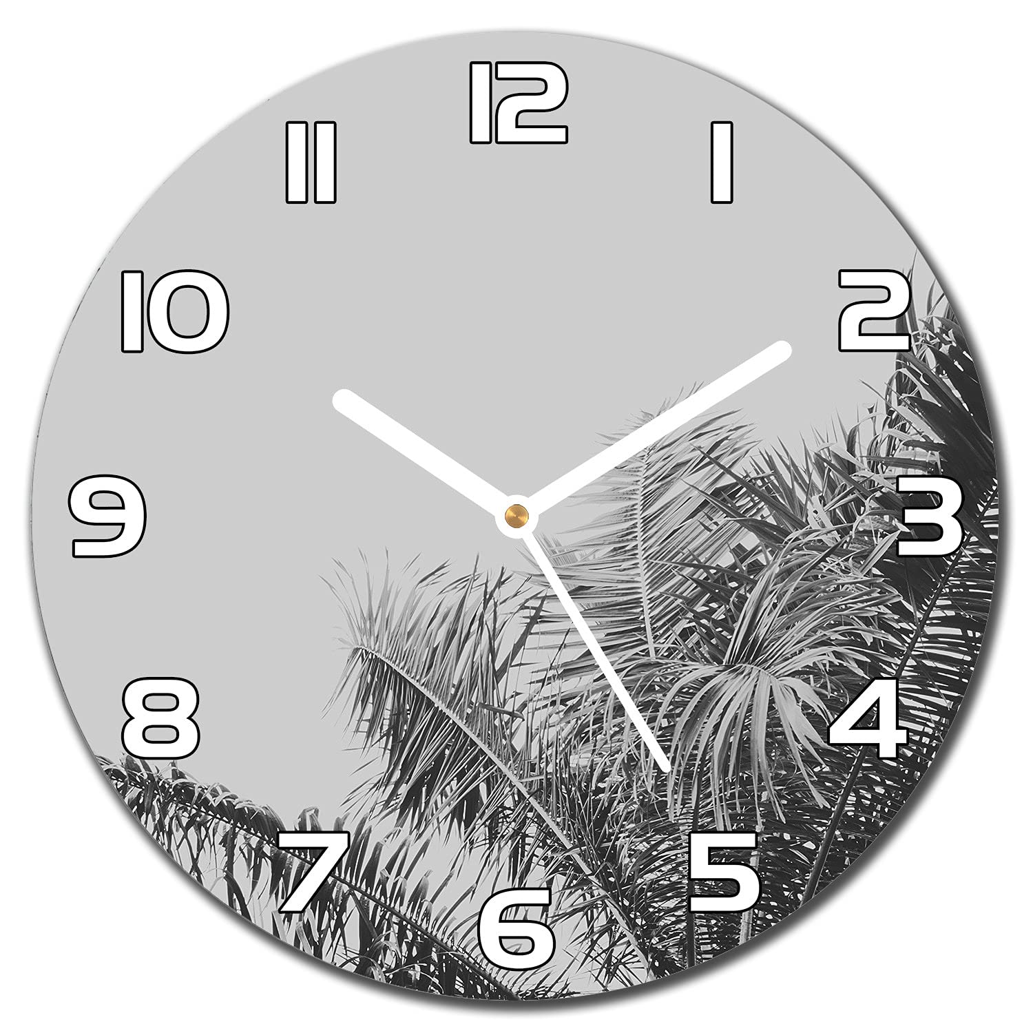 Horloge en verre 30 cm motif jungle tropicale Coloray pour une décoration murale exotique