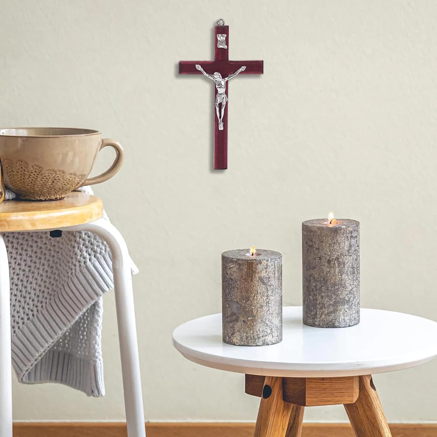 SHAOQINLIN 24 Pieces Crucifix Wall Cross, 4.7 Inch Wooden Wall Hanging Cross Wall Decor Home Decor - Image 9