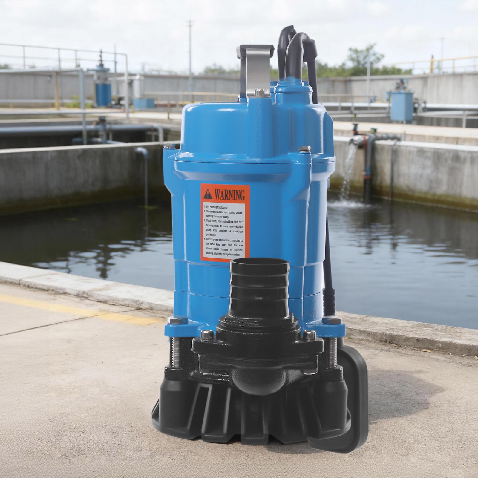 Schmutzwasserpumpe Tauchpumpe 550W/750W/2200W, Edelstahl Abwasserpumpe mit Schwimmerschalter, Gartenpumpe für Bewässerung, Teichpumpe für Kloak (Förderhöhe max 15m/18m/25m) (Blau, 550W)
