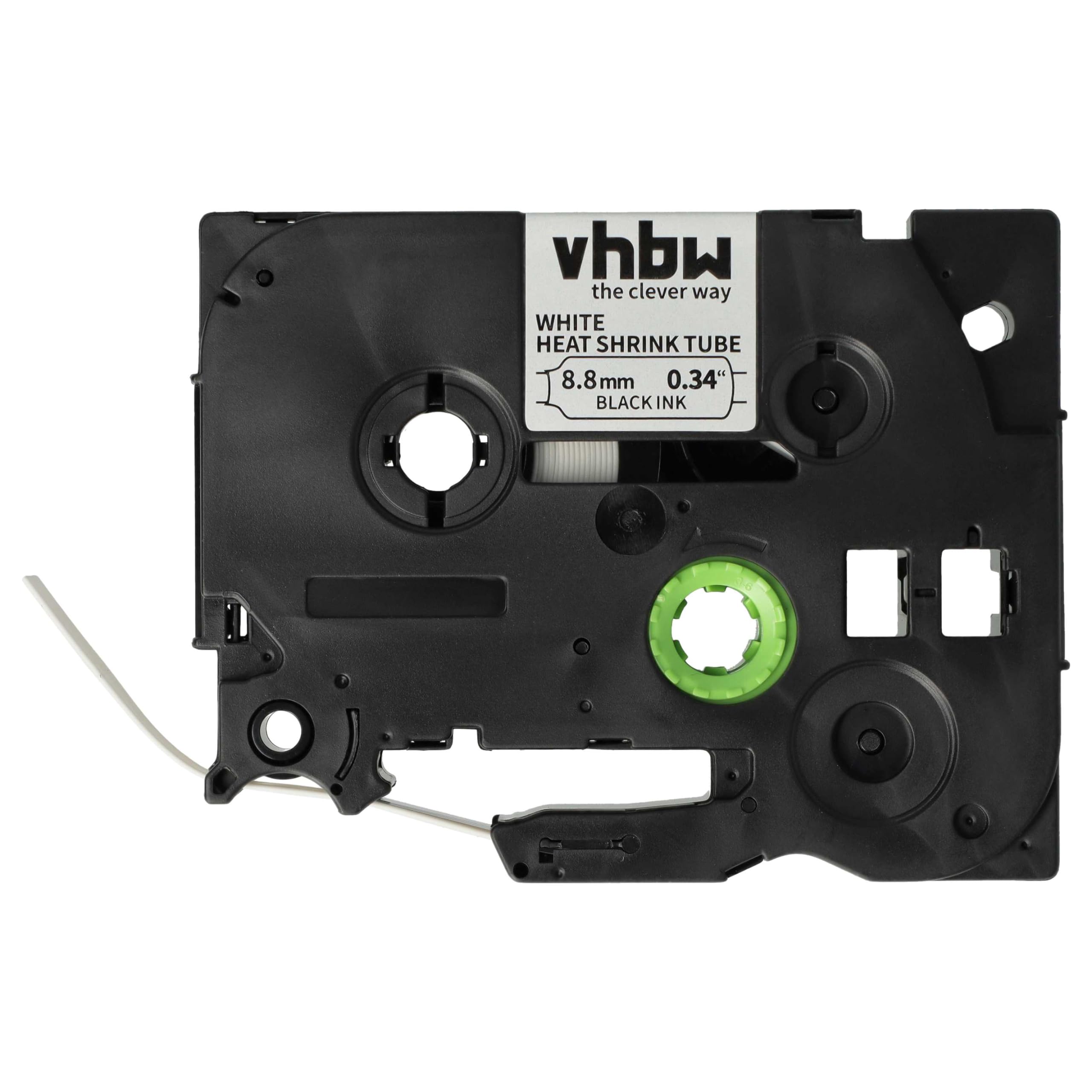 vhbw 5x taśmy kompatybilne z drukarką etykiet Brother P-Touch PT-E550 czarno-białe, kaseta z tuleją termokurczliwą, 8,8 mm