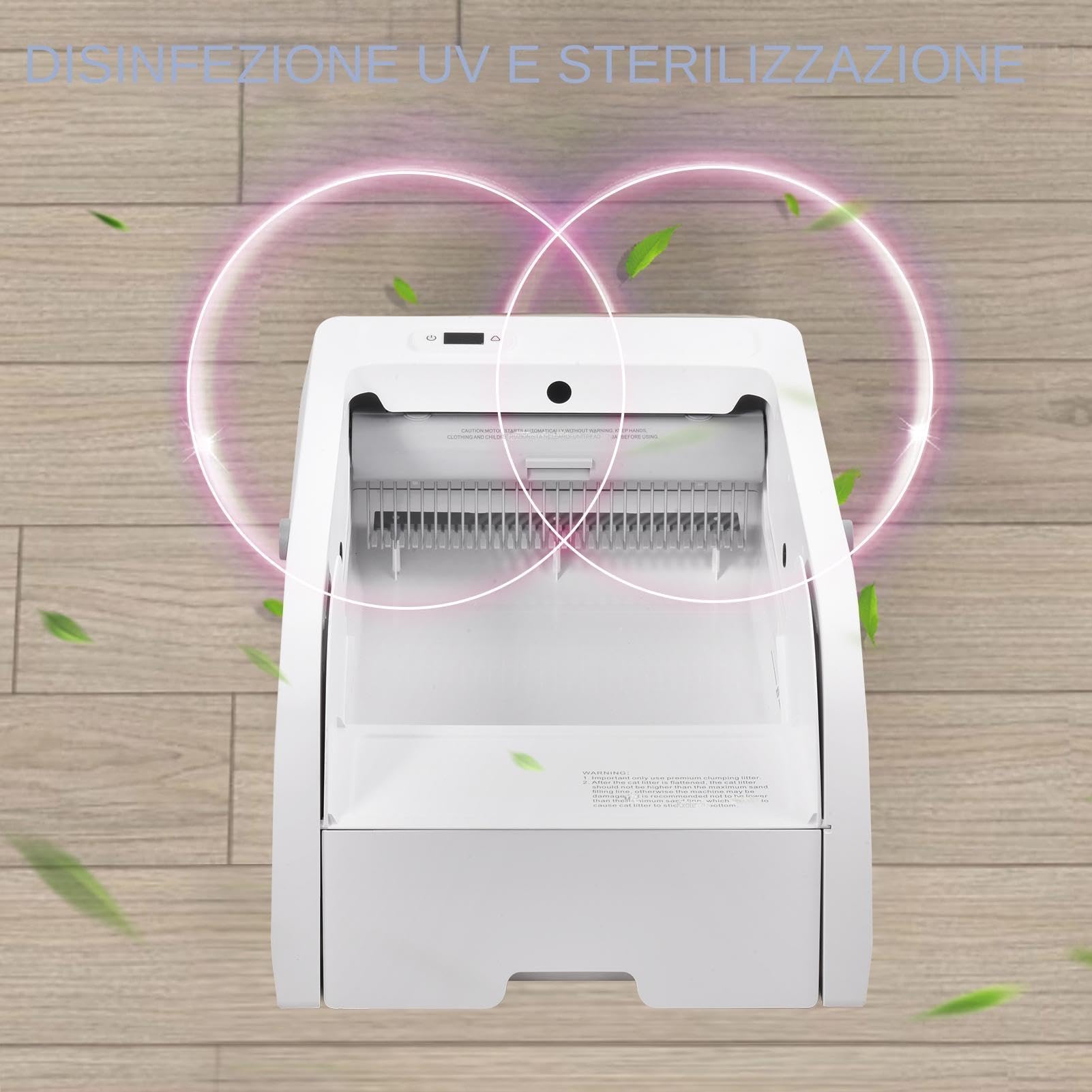 Lettiera automatica per gatti, lettiera automatica - Toilette per gatti con lettiera per gatti con coperchio aperto - Vassoio per lettiera igienico per gatti, vassoio per lettiera di grande capacità,