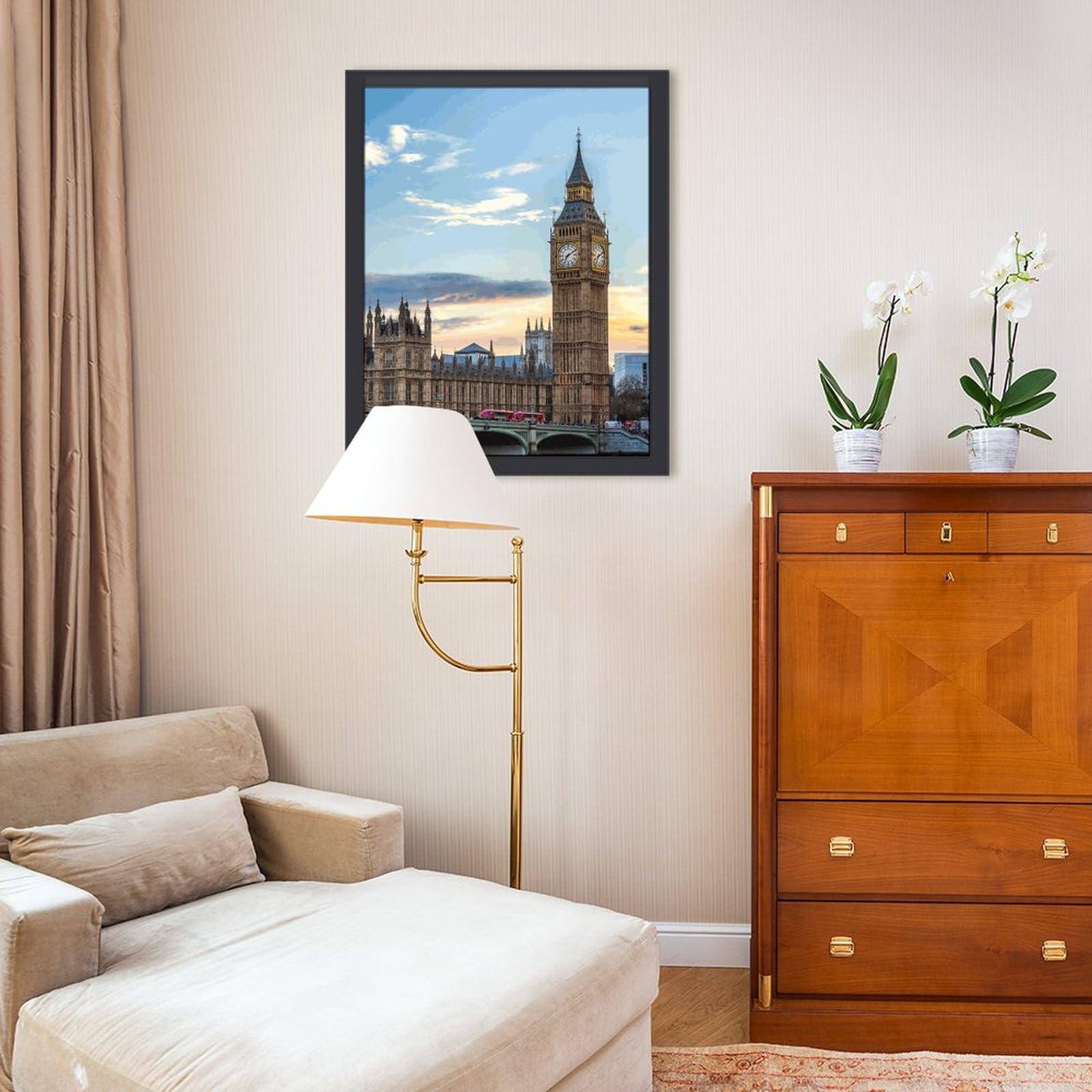 Amazon.co.jp: テムズ川沿いのビッグベン 絵画 絵 エレガントな