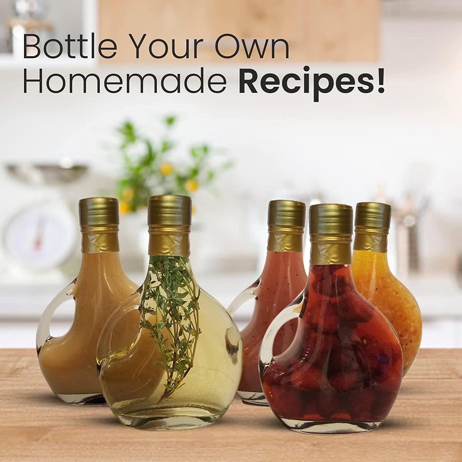 Cornaby's Clear Glass Storage Juice Bottles with Lid | European Style | Salad Dressing Container Set of 3, 8 Oz | Perfect for Gourmet Gift Giving | Homemade Oil Cruet, Syrup Dispenser