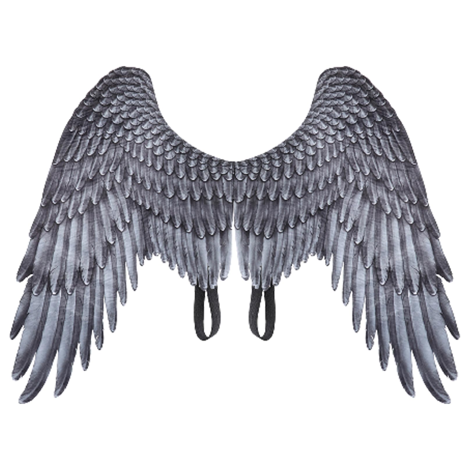 Hilai Halloween Capes Wings for Adults, Angel Wings for Children 3D Non-woven Fabric Wings Cosplay with Elastic Strap Black Wings Lightweight 26.77x21.26x12.99 Inch Gray