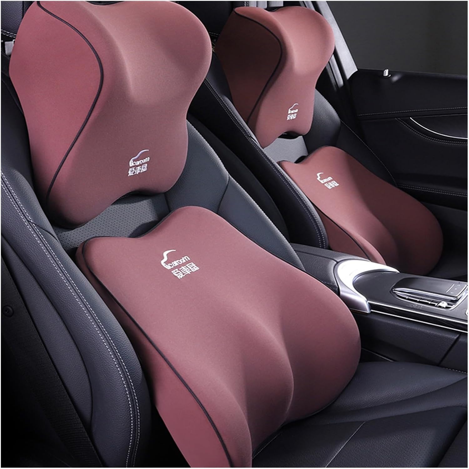 QQLADY X Car Seat Headrest Pillow Neck Lumbar Support Pillow for Car Travel Pillow Soft Seat Back Support Waist Pillow Car Accessories X (Color : Neck Pillow 1-02)