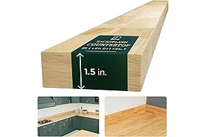 Bme Hevea Solid Wood Butcher Block Backsplash Countertop, 8ft L x 4"...