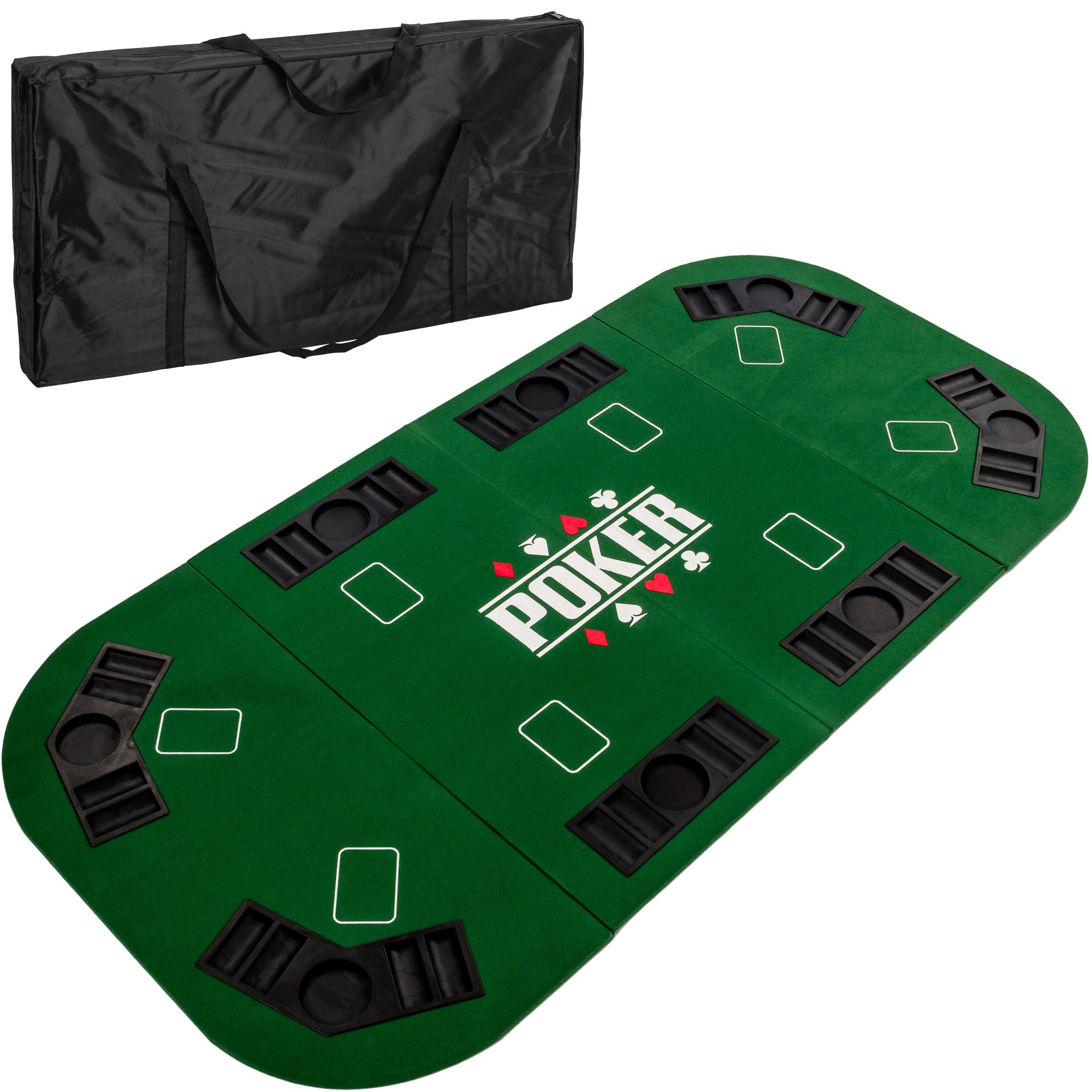 GAMES PLANET Faltbare Pokerauflage Straight 160x80 cm MDF Grün