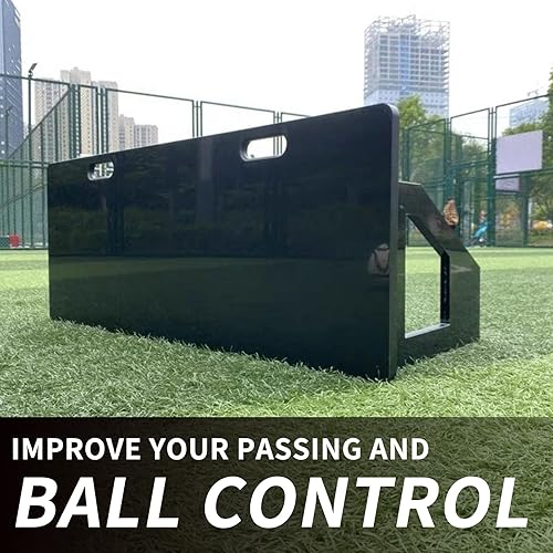 Miniatura 9 de Yedaca Tabla de paso de fútbol plegable de 40 x 16 pulgadas tablero de rebote de fútbol de doble ángulo para rebotar o pasar y disparar con bolsa de