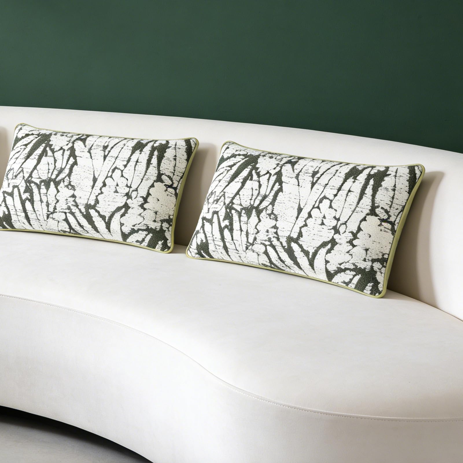 Jeanoko Fodere per Cuscini 6 Pezzi Farmhouse Boho Verde Bianco Morbide
